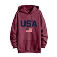 thumbnail image 5 of Hvogkswy USA Graphic Hoodies for Men Drawstring Hooded Long Sleeve Pullover Sweatshirt Oversized Sweatshirts with Pocket, 5 of 6