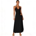 thumbnail image 6 of Laqbezok Sexy Bodysuit and Skirt 2 Piece Set for Women, Backless Halter V-Neck Top & High Slit Maxi Skirt Summer Outfit, Casual Beach Party Clubwear, Solid Color Vacation Dress, 6 of 7