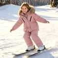 thumbnail image 2 of ATOGUTA Girls Snowsuit Hoodeed Waterproof Snow-proof Outdoor Sports Daily Winter Warm Ski Set Red, 2 of 7