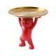 thumbnail image 2 of Estatua de gato perfecl resina Decoración para hogar escultura de animal rojo, 2 of 8