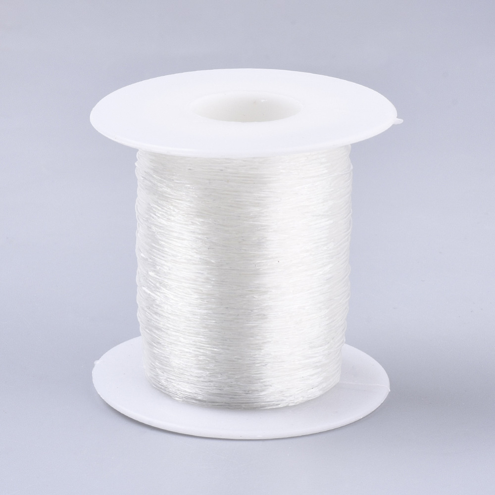 25 Roll Round Elastic Thread Stretchy Bracelet String Clear 0.6mm about 131.23 yards(120m)/roll
