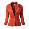 thumbnail image 1 of Made by Olivia Women's Classic Casual Work Solid Color Knit Blazer Coral L, 1 of 4