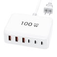 thumbnail image 1 of GaN - Cargador rápido USB C de 100 W con bloque compacto de 6 puertos GaN estación de carga HUB Bric, 1 of 7