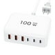 thumbnail image 1 of GaN - Cargador rápido USB C de 100 W con bloque compacto de 6 puertos GaN estación de carga HUB Bric, 1 of 7