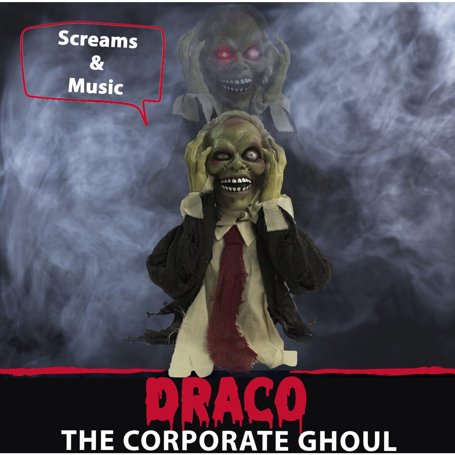 Haunted Hill Farm 20 in Pop-Up Animatronic Ghoul, Halloween Decor, HHFJZOMB-1LSA
