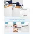 thumbnail image 5 of No Hook Cloth Fabric Shower Curtain with Snap in Liner, Orange Navy Blue Striped Waterproof Shower Curtains Set with See Through Top Window, Minimalist Farmhouse Lines Bath Curtains Shower 48"x72", 5 of 6