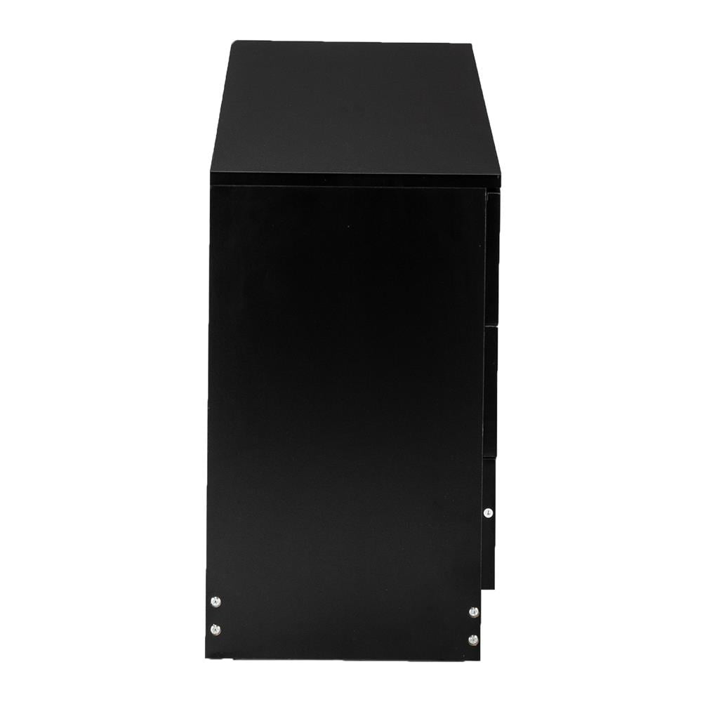 Ktaxon 3-Drawer Dresser Pure Black with Metal Handles Bedside Night Stand Bedroom, Black