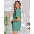 thumbnail image 2 of Ekouaer Pajama Set for Women Viscose from Bamboo Short Sleeve Tops and Shorts Set 2 Piece Lounge Set, 2 of 6