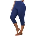 thumbnail image 2 of FNFYFH Clearance Womens Yoga Capris No Ride Up Pants,Blue, 2 of 10