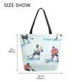 thumbnail image 5 of FORMRS Womens Canvas Tote Bag with Zipper Inner Pocket Shoulder Handbag, Ice Play, 5 of 7