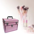thumbnail image 3 of Makeup Carrying Case with Adjustable Dividers Nail varnish Organizer for Makeup Regular Pink, 3 of 5