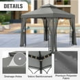 thumbnail image 6 of COOS BAY 8 ft. W x 8 ft. D Gray Outdoor Patio Soft Vented Top Gazebo with Zipped Netting, Corner Shelves, Ceiling Hook, 6 of 9