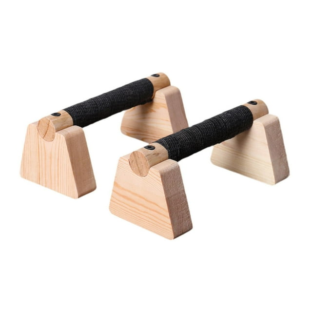 DYNWAVECA 2 Pcs Barre de Push up Parallèles en Bois pour Hommes Femmes Structure Robuste Portable Support de Push up pour Exercice Entraînement au Sol 20CM