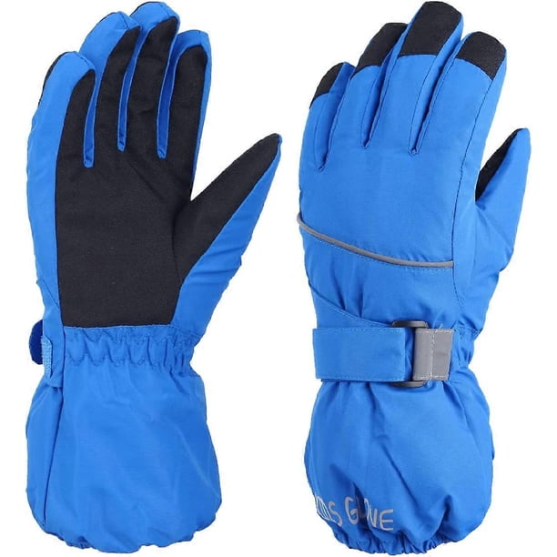 KAIYANG Guantes para niños, guantes de esquí de invierno, mitones, guantes cálidos para nieve, snowboard, resistentes al viento, antideslizantes, para niños y niñas, deportes al aire libre (rosa rojo,