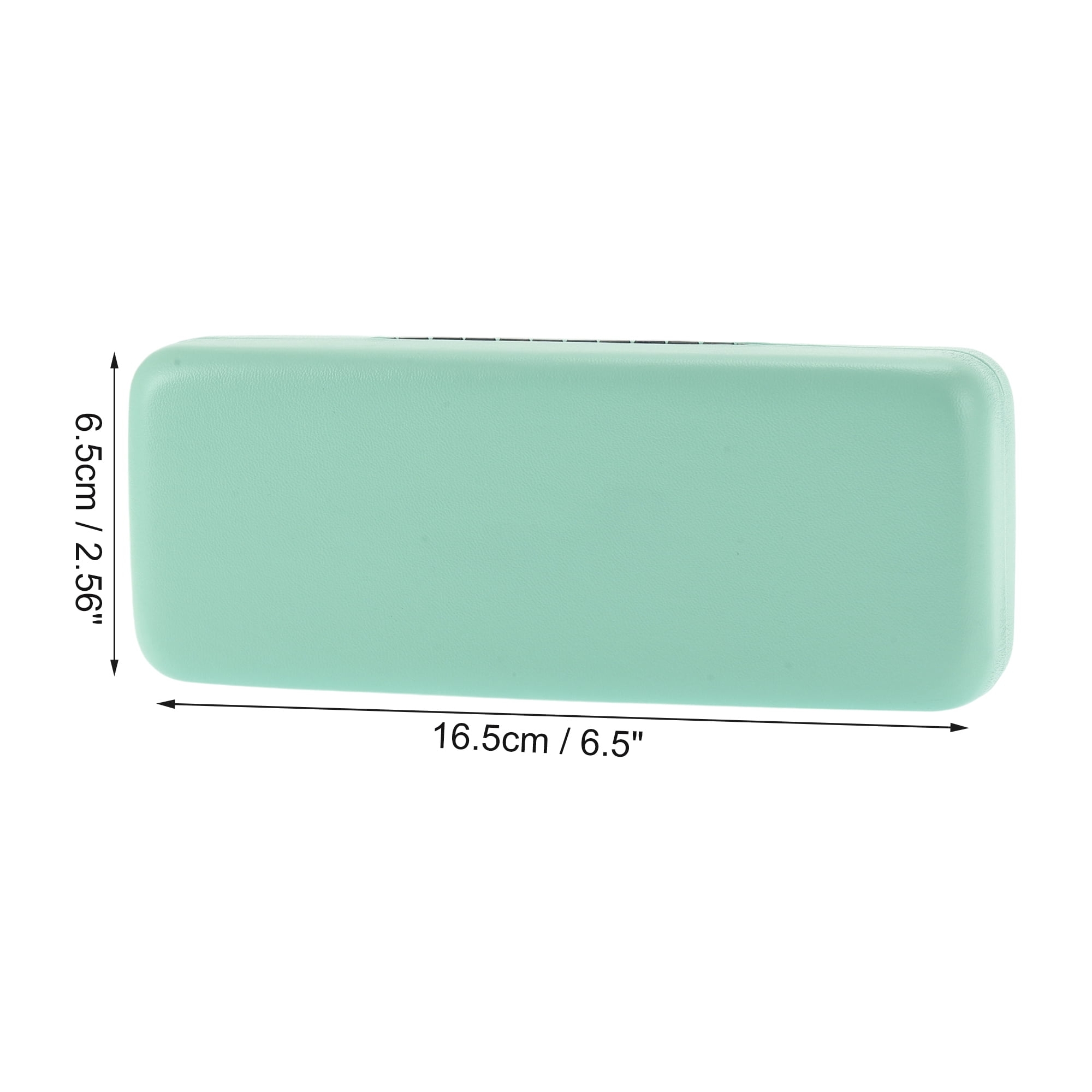 Unique Bargains Square Hinge Eyeglasses Case Storage 6.5"x2.56"x1.46" Green