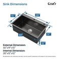 thumbnail image 3 of COZY Stainless Steel Single Bowl Kitchen Sink 30x19 inch, 1-Piece Overmount Brushed with US Drain & Hook, SS-BL02D-301908, 3 of 4