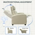 thumbnail image 2 of FlexiSpot Pushback Recliner Chair Adjustable Faric Home Living Single Reclining Sofa Weight Capacity 300 lbs Grey, 2 of 6