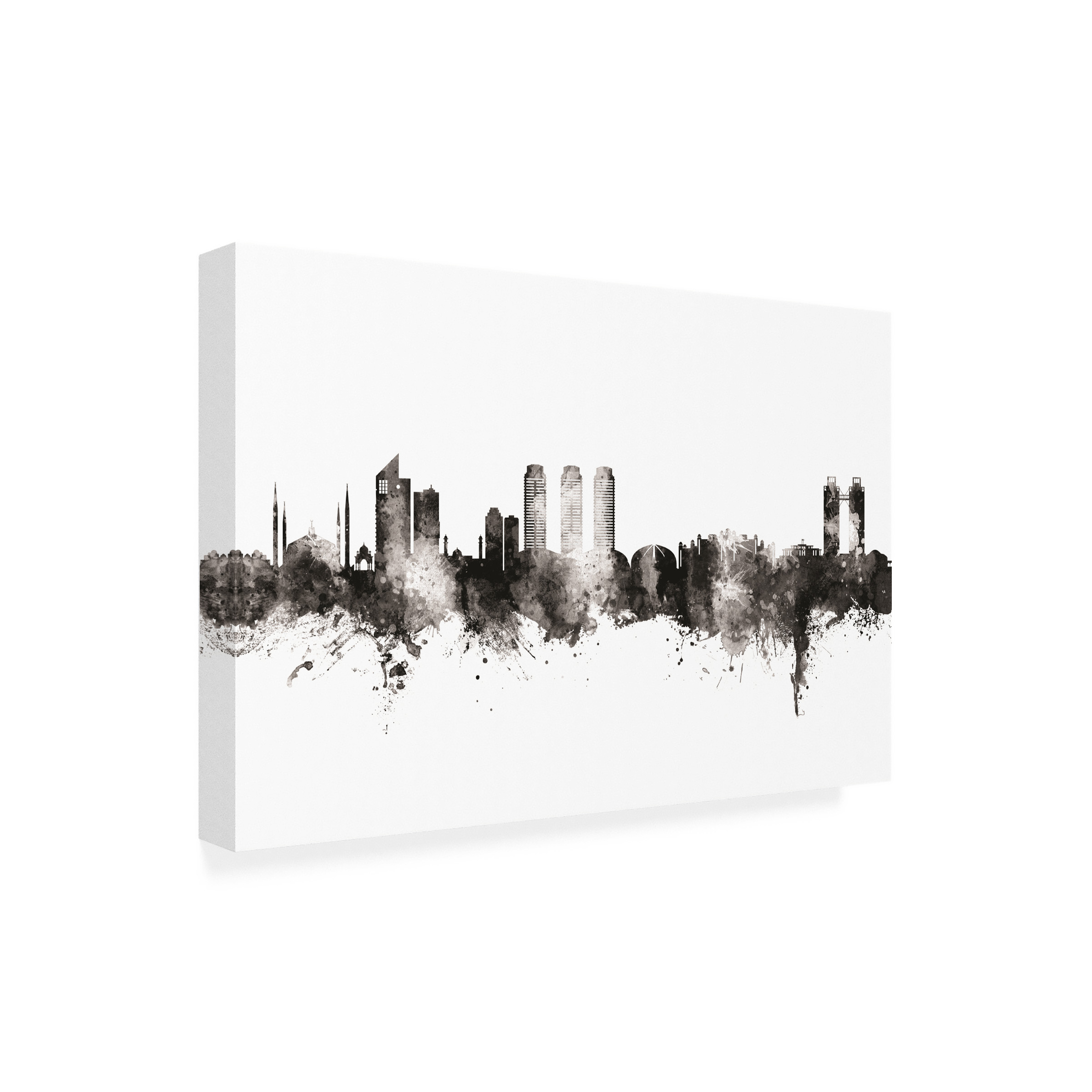 Michael Tompsett 'Islamabad Pakistan Skyline BW' Canvas Art
