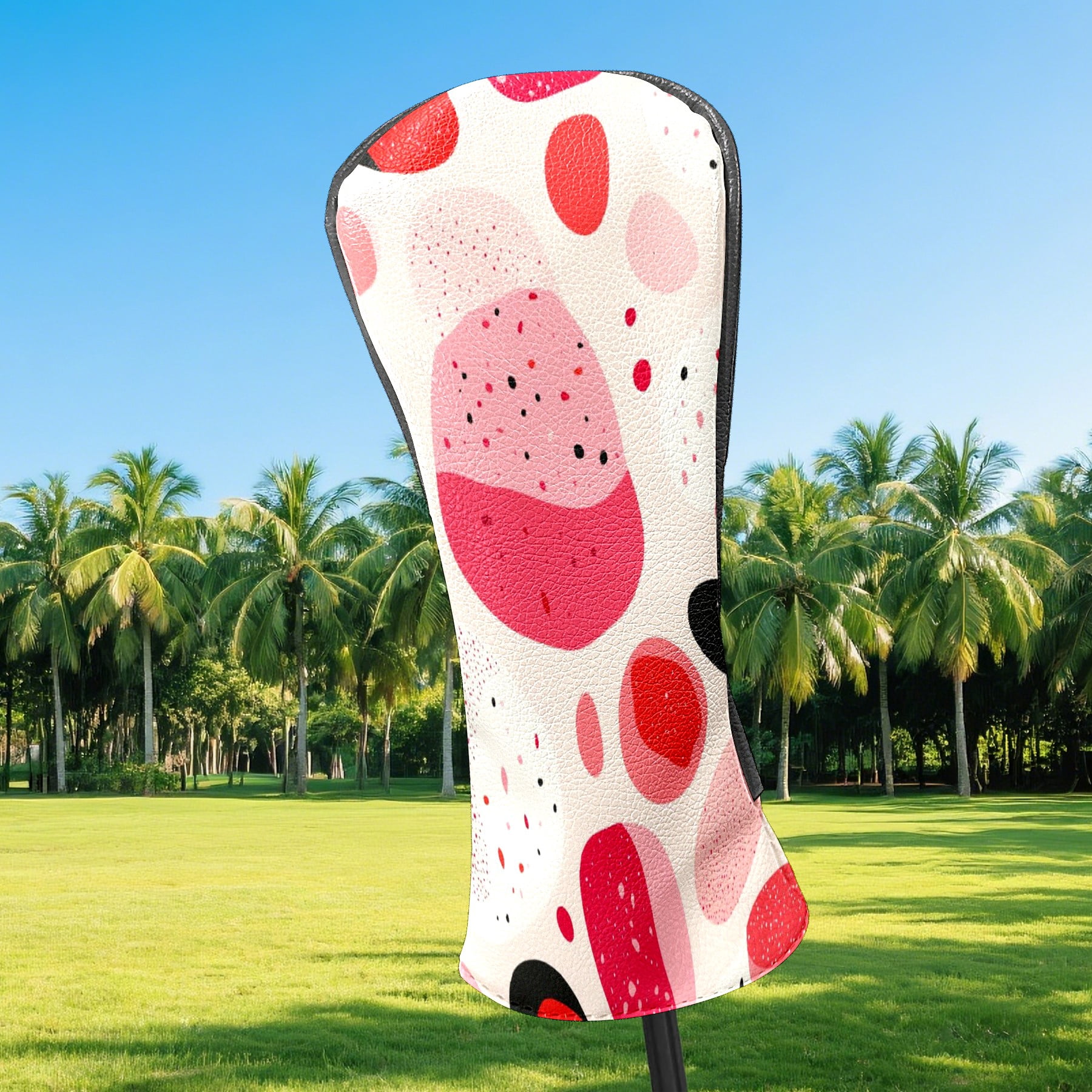 Golf Club Covers PU Leather Waterproof Head Covers for Fairway Woods Hybrids Red Soft Stone Unisex Fits Most Brands