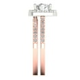thumbnail image 3 of Clara Pucci 14K Rose/White Gold Round Cut 1Ct Synthetic Moissanite Engagement Ring + Matching Band - Luxury Box Included, 3 of 7