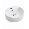 thumbnail image 1 of Lavabo Ovalín Cerámica Vitrificada Blanca para Encimera Vessel Diámetro 41x15cm Mayor Profundidad Línea Redonda Orificio Llave Maxims, 1 of 4
