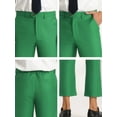 thumbnail image 6 of INSPIRE CHIC Men's Formal Cropped Pants Solid Color Flat Front Dress Trousers 36 Green, 6 of 6