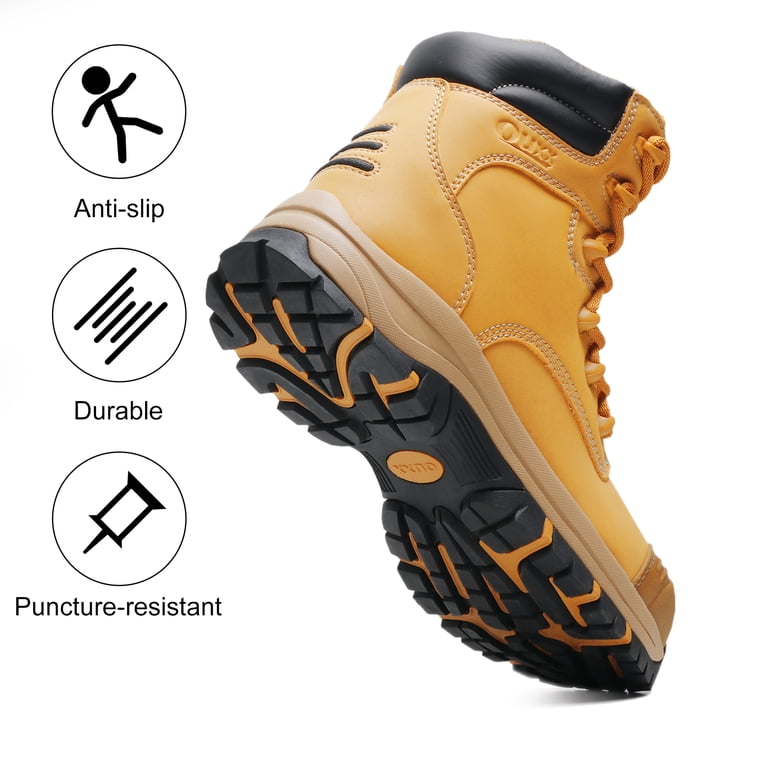 OUXX Work Boots for Men, Steel Toe Safety Boots with Side  display picture 2