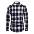 thumbnail image 3 of Camisa Manga Larga Cuadros Para Hombre Moda Slim Fit, 3 of 4