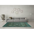 thumbnail image 3 of Ahgly Company Indoor Round Abstract Light Blue Modern Area Rugs, 7' Round, 3 of 4