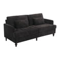 thumbnail image 2 of 62'' Small Modern Loveseat Couch, Mid-Century Low Back Chenille 2-Seat Tufted Sofa Couch with 2 Pillows for Living Room, Bedroom, Office, Apartment, Dorm, Studio and Small Space (Black), 2 of 8