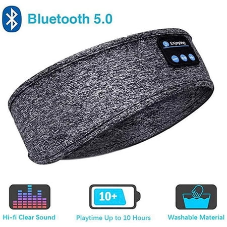 Fone Bluetooth Earphones Sports Sleeping Headband Elastic Wireless Headphones Music Eye Mask Wireless Bluetooth Headset Headband Gray