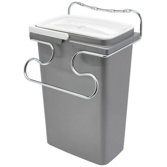 Rev-A-Shelf 5Sowc-8-1 Modern 8-3/4"W Door Mounted Single 8L Small Trash Can - Chrome