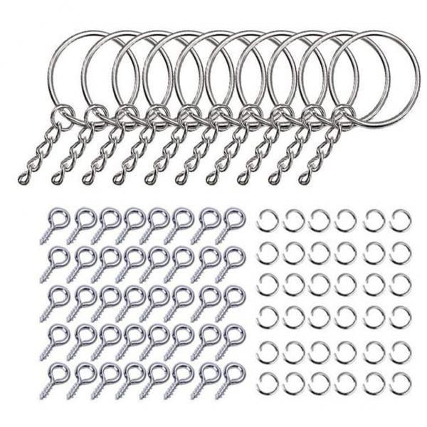 3x220 Piezas Llaveros Acrílicos De Tornillos Para DIY Llavero Artesanía Plata Sunnimix Llavero acrílico