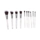 thumbnail image 1 of Conjunto de Brochas de Maquillaje Conveniente de 10 Pcs Unique Bargains para Viajes de Negocios Blanco Marrón de Lana de Fibra Artificial Plástico, 1 of 5