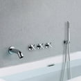 thumbnail image 6 of Sumerain Wall Mount Tub Filler Waterfall Tub Faucet with Handheld Shower, Chrome Finish, 6 of 9