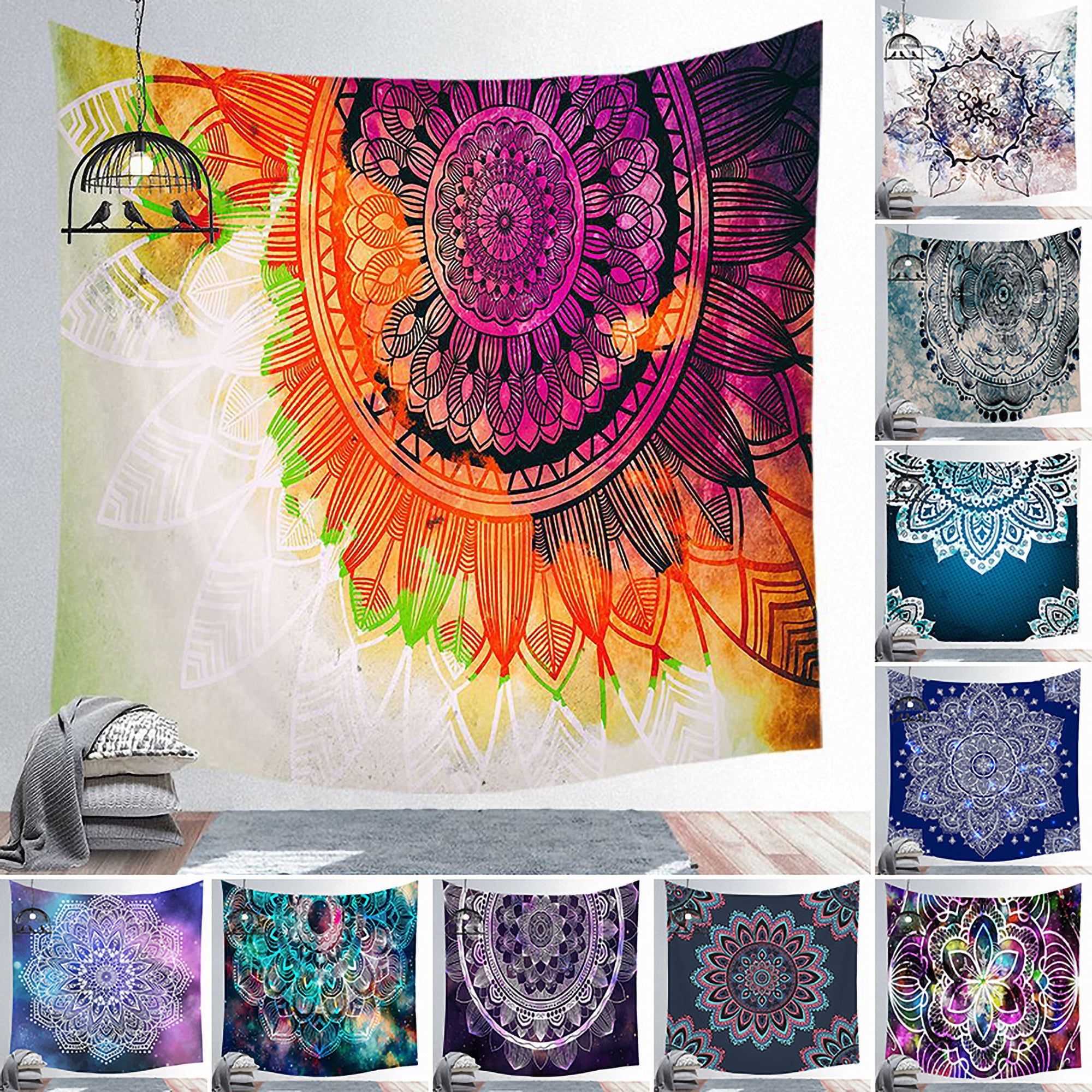 Details about   Mandala Indian Tapestry Psychedelic Wall Hanging Bohemian Blanket Home Art Decor 