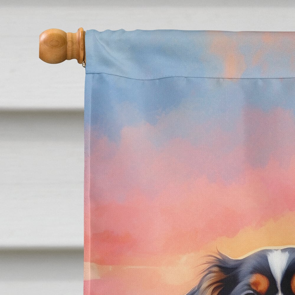 Cavalier Spaniel Two Hearts House Flag 28 in x 40 in