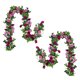 thumbnail image 1 of Dinheiro 2 Piezas Guirnalda de Flores Guirnalda de Rosas Falsas, Guirnalda de Flores Artificiales Vides Artificiales Flores Colgantes Seda Rosa Vid Boda Hogar Oficina Arco Arreglo Decoración, 1 of 5