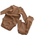thumbnail image 1 of Gibobby Conjunto de Bebé A niño Bebé, niñas, niños, otoño, algodón sólido, manga larga, pantalones largos, ropa de dormir, conjunto de mono(Café,6-12 Meses), 1 of 3