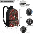 thumbnail image 5 of Uourmeti Large Storage Space 17 Inch Backpack for Travel Work, Spacious Compartment Non Fade Multiple Pockets School Backpack, Skull Roses Pattern, 5 of 6