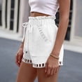 thumbnail image 6 of Minjewel Easy Fit Womens Shorts with Side Pockets and Drawstring Waist 5 Inch Inseam Lightweight Casual for Daily Wear,White M, 6 of 7