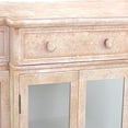 thumbnail image 2 of 4 Door Wood and Glass Storage Cabinet with 3 Drawers, Beige and Clear- Saltoro Sherpi, 2 of 5
