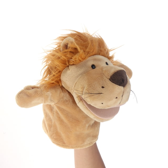 Adorable marioneta de mano de peluche, león, amigos del zoológico, animales, marionetas educativas, muñecas, león de dibujos animados