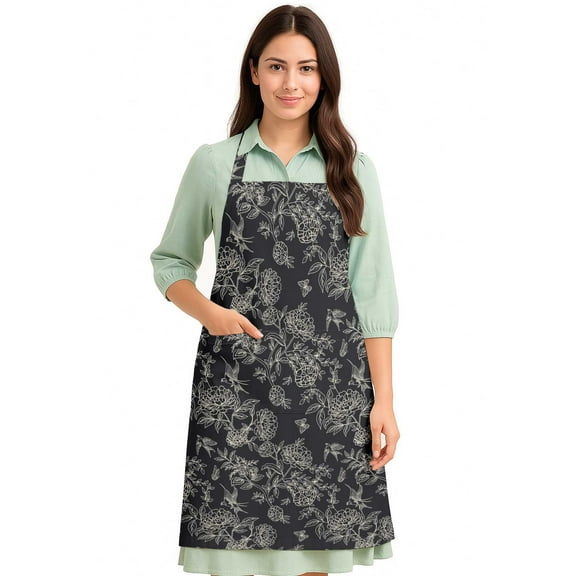 Vargottam 100% Cotton Twill Apron - Adjustable Neck & Long Ties with 2 Front Pockets - Kitchen Cooking Apron for Men & Women