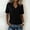 Black, variant on Women's Notch V Neck Short Sleeve Knit Top Midnight Tone Solid Casual Fashion Top for Daily Wear Summer Vacation Beach Wear Pink S