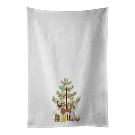 

Tenterfield Terrier Christmas Tree White Kitchen Towel Set of 2 19 in x 28 in