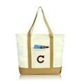 thumbnail image 4 of DALIX Initial Tote Bag Personalized Monogram Brown Zippered Top Letter - C, 4 of 7