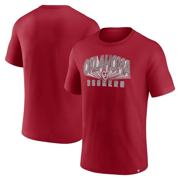Men's-Fanatics Crimson Oklahoma Sooners Tradition & Established Staple T-Shirt