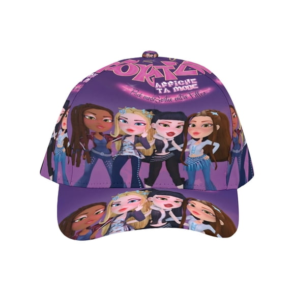 Bratz Girls-theme Baseball Cap For Men, Women & Kids, Classic Flat Brim Hat Hip Hop Trucker Hat Adjustable Snapback Hat