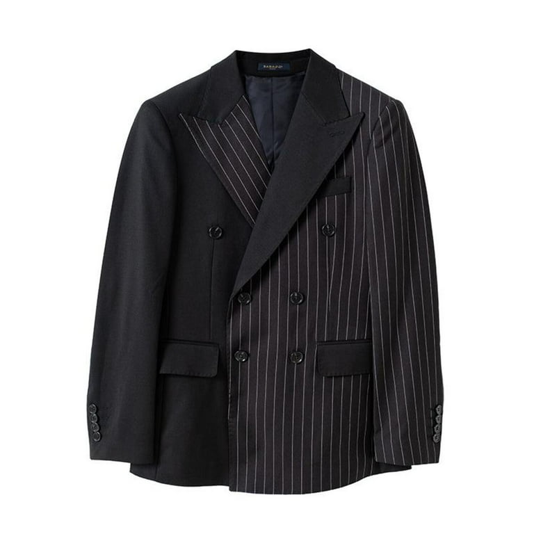 STITCH STRIPE DOUBLE-BREASTED BLAZER